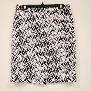 J.crew Factory The Pencil Skirt In Black And White Dot Print